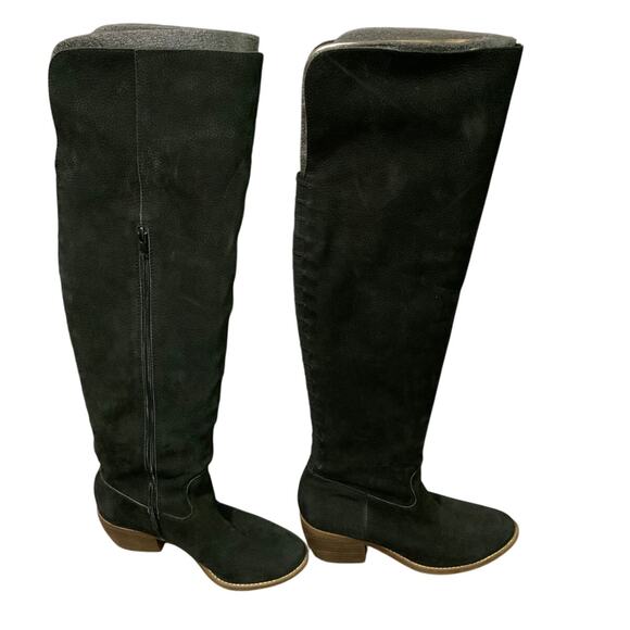 Boho Lucky Brand Black Suede Thigh High Boots - Women's Size 8.5 - Picture 2 of 3